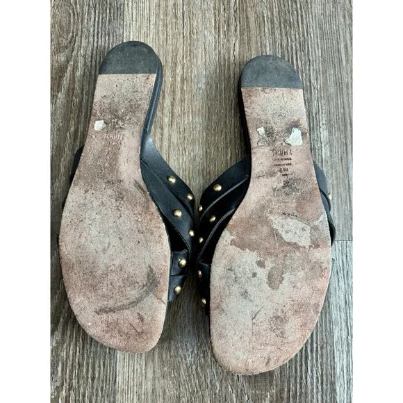 Schutz Womens Betisa Black Open-Toe Studded Slip-On Slide Sandals Size 8.5B - Picture 6 of 7